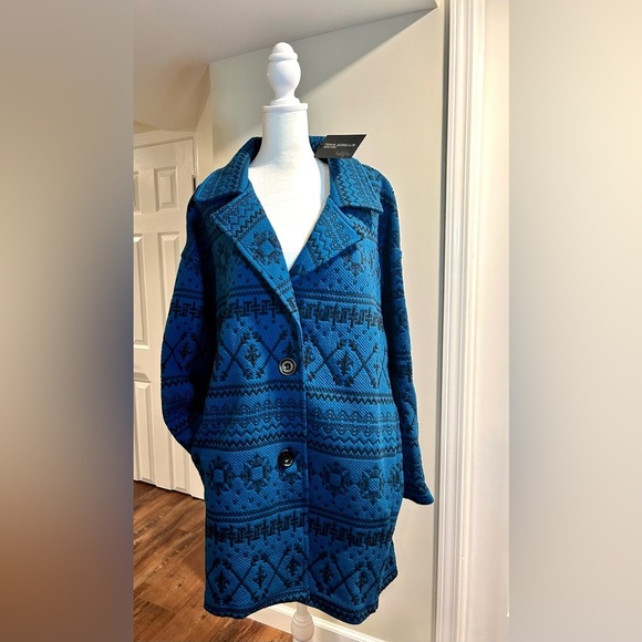 TONIA DEBELLIS MARISSA COAT | NAVY BLUE & BLACK | NWT - Picture 3 of 8